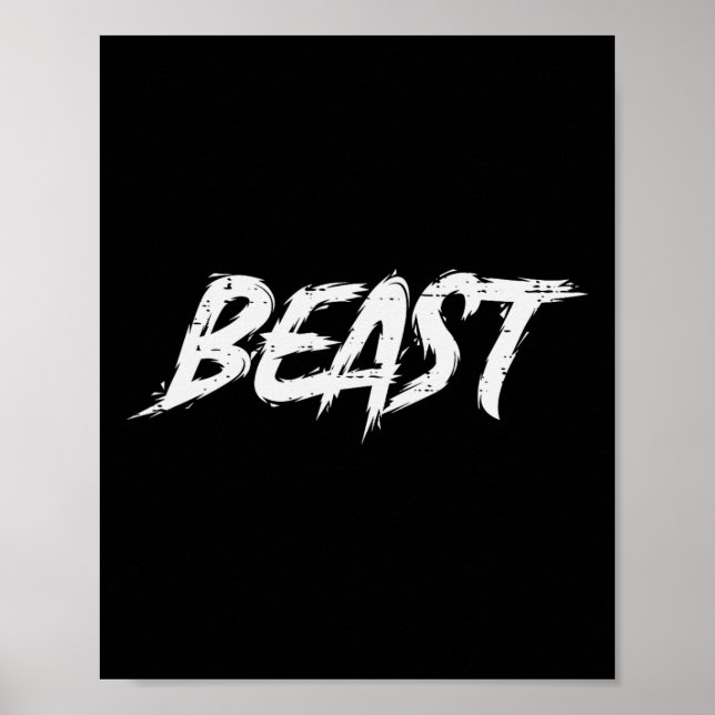 Workout Beast Gym Bodybuilding Training Fitness me Poster (Framsidan)