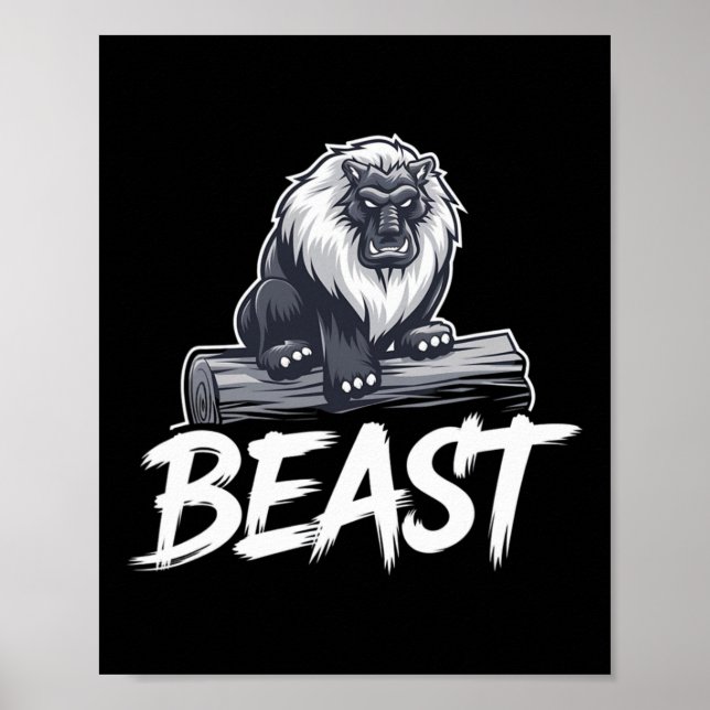 Workout Beast Gym Bodybuilding Training Fitness me Poster (Framsidan)
