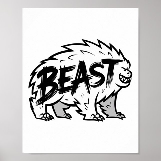 Workout Beast Gym Bodybuilding Training Fitness me Poster (Framsidan)