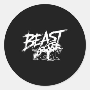 Workout Beast Gym Bodybuilding Training Fitness me Runt Klistermärke