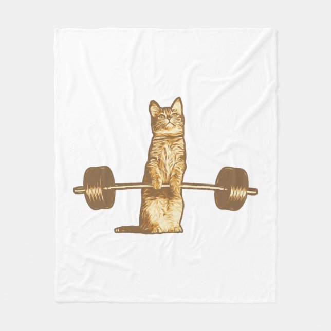 Workout Cat Deadlift Fleecefilt (Framsidan)