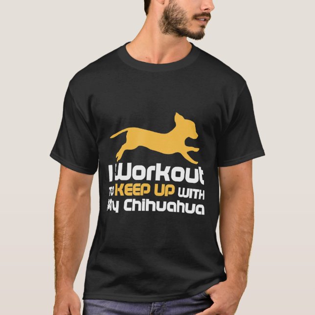 Workout Chihuahua-Hundälskare T Shirt (Framsida)