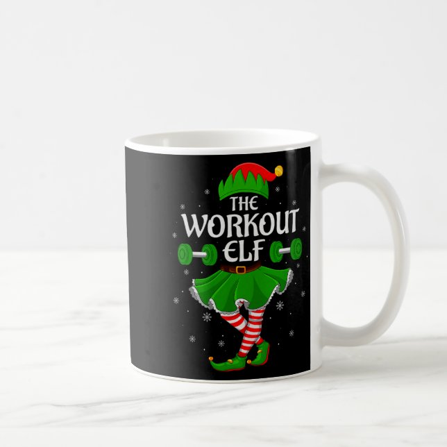 Workout Elf Christmas Family Girls Women Elf Squad Kaffemugg (Höger)