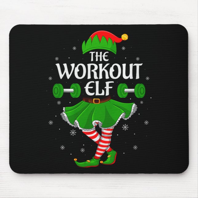 Workout Elf Christmas Family Girls Women Elf Squad Musmatta (Framsidan)