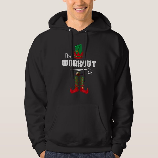 workout Elf Group Matching Family Christmas  1 Hoodie (Framsida)