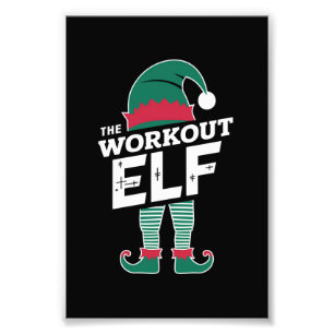 Workout Elf-gruppen matchar familjejulen Fototryck