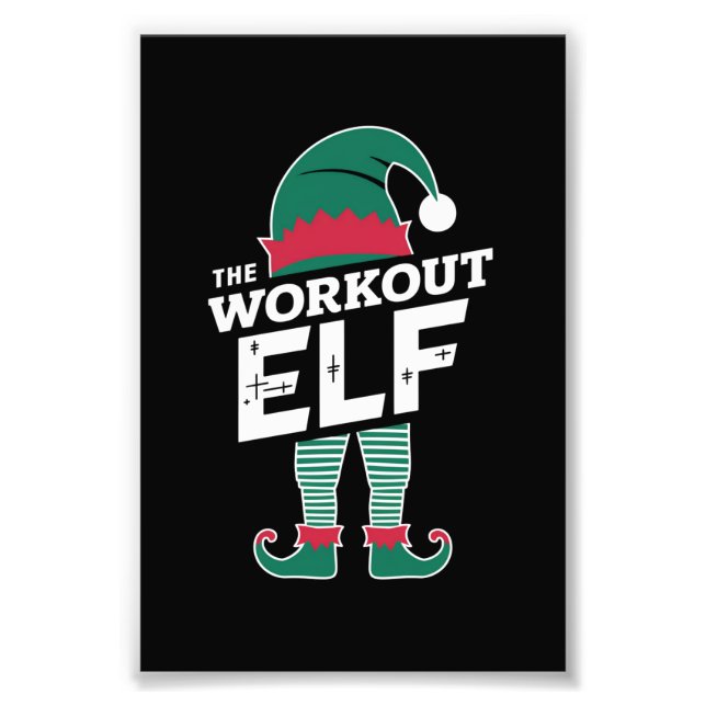 Workout Elf-gruppen matchar familjejulen Fototryck (Framsidan)
