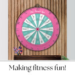 Workout Fitness Darts Game Rosa och Turcos Darttavla<br><div class="desc">Den här träningen gör att du kan mörka spel i rosa och turkos är ett roligt sätt att träna. Skapa ditt eget på hemgymmet. Spela individuellt eller med vänner eller familj.</div>