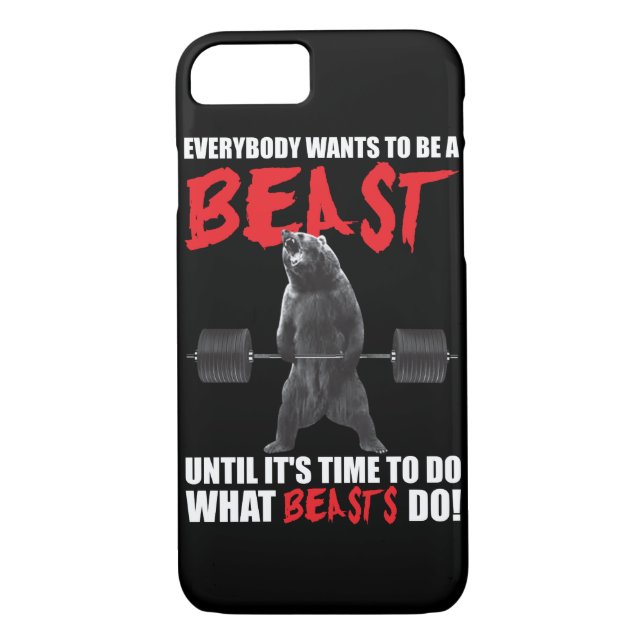 Workout Fitness Gym Motivation - Beast Case-Mate iPhone Skal (Baksida)