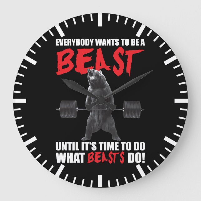 Workout Fitness Gym Motivation - Beast Stor Klocka (Framsida)