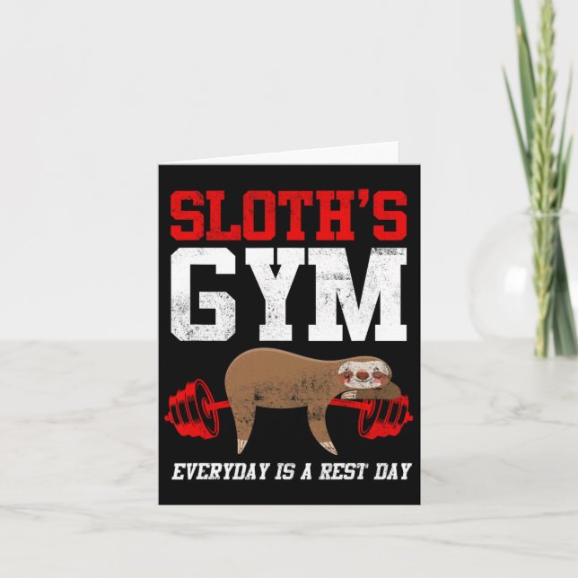 Workout Fitness Sloth's Gym Varje dag är vilodag Kort (Framsida)