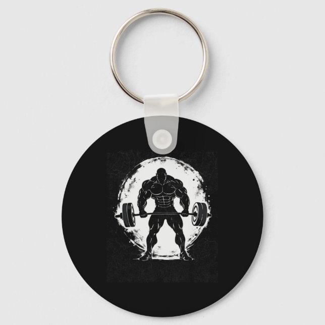 Workout-grafik för Old school-kroppsbyggnad för Nyckelring (Framsida)