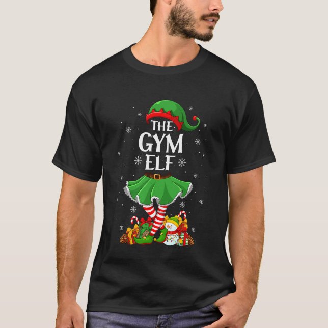 Workout Gym Elf Christmas Family Elf Squad Xmas Gi T Shirt (Framsida)