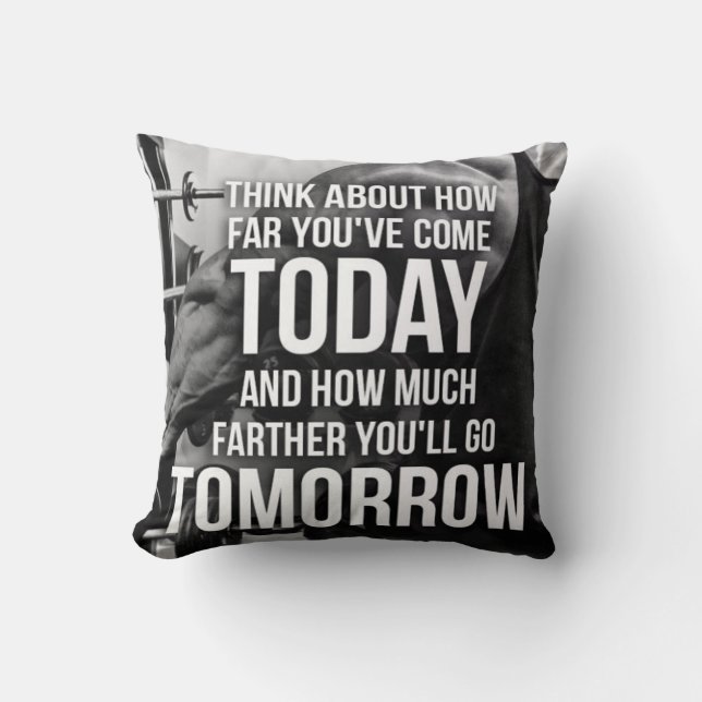 Workout Gym Motivational Kudde (Framsida)