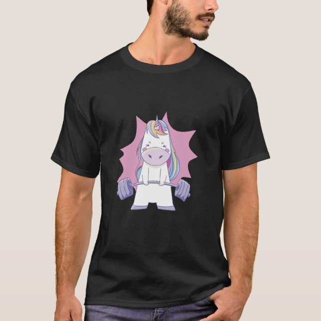Workout Gym Unicorn T Shirt (Framsida)