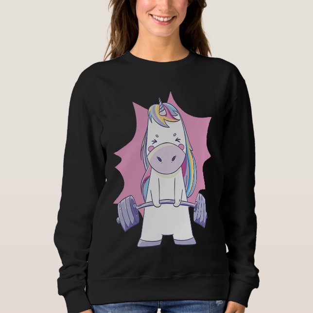 Workout Gym Unicorn T Shirt (Framsida)