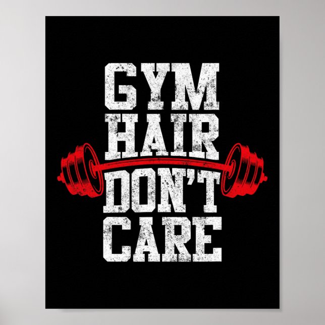 Workout Gym Weight Lyft Bodybuilding Gym Hair D Poster (Framsidan)