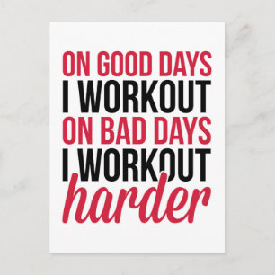 Workout Harder Gym Quote Vykort