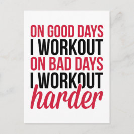 Workout Harder Gym Quote Vykort