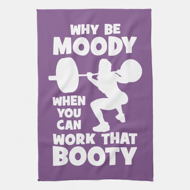 Workout Humor - Arbeta den Bootyn, damernas fina g Kökshandduk (Vertikal)