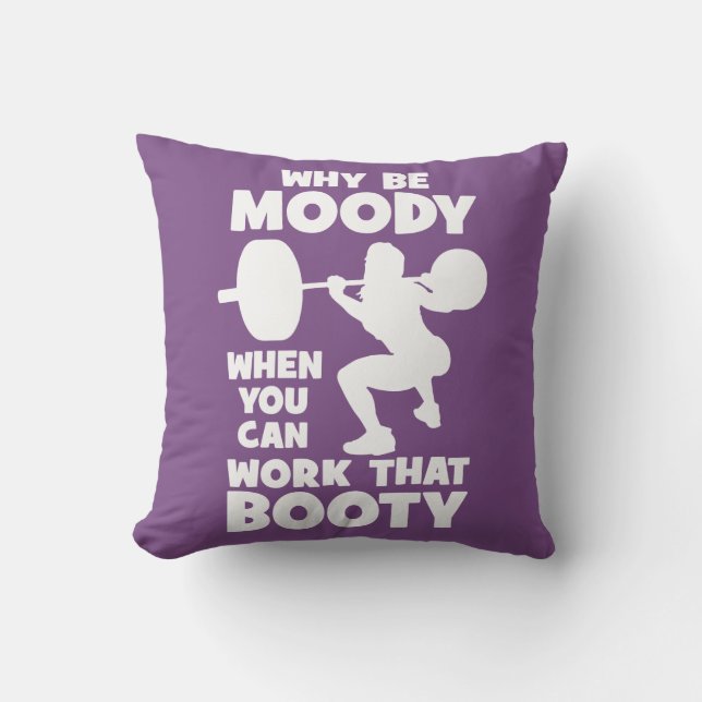 Workout Humor - Arbeta den Bootyn, damernas fina g Kudde (Framsida)