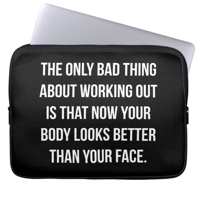 Workout Humor - Body vs Ansikte - Funny Novelty Gy Laptop Fodral (Framsidan)