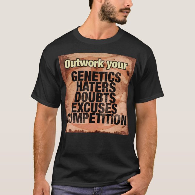 Workout inspirational Ord - Outwork - Motivation T-shirt (Framsida)