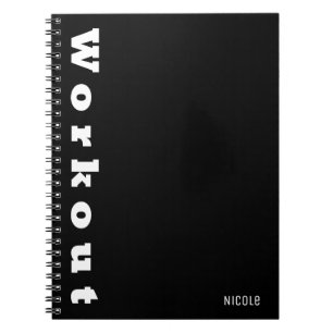 WORKOUT Journal Fitness Planning Diet & Gym Anpass Anteckningsbok Med Spiral