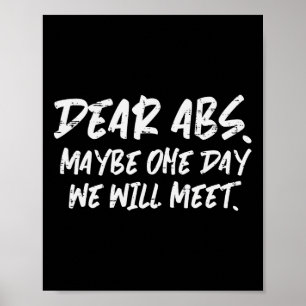 Workout Kära Abs Funny Gym Exercise Fitness Quote Poster