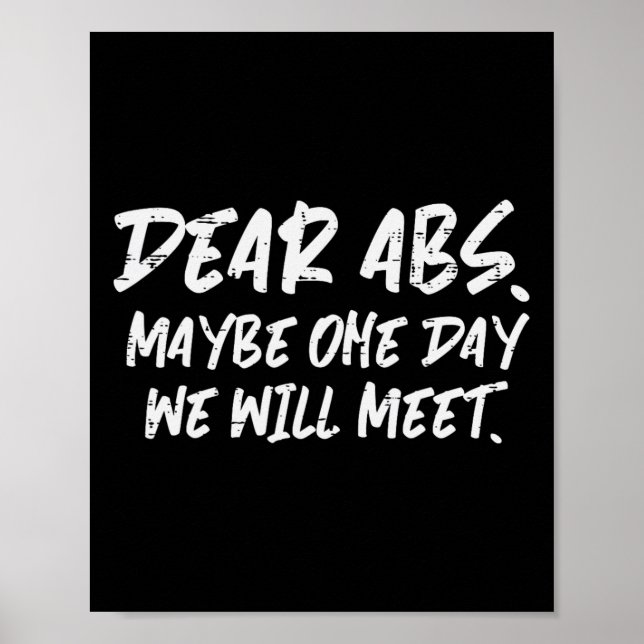 Workout Kära Abs Funny Gym Exercise Fitness Quote Poster (Framsidan)