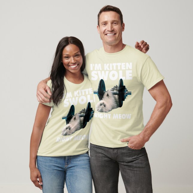 Workout - Katt - Jag är Kitten Swole Höger Meow T-shirt (Unisex)