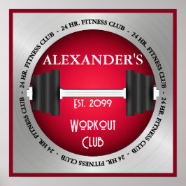 Workout Klubb Gym öppen dygnet runt Poster