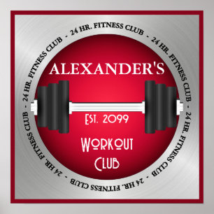 Workout Klubb Gym öppen dygnet runt Poster