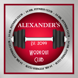 Workout Klubb Gym öppen dygnet runt Poster