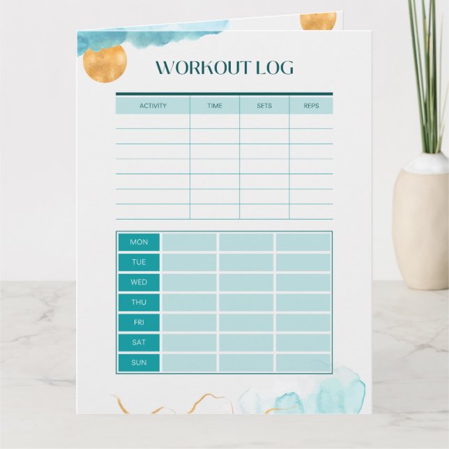 Workout Log and Fitness Tracker Kort (Framsida)