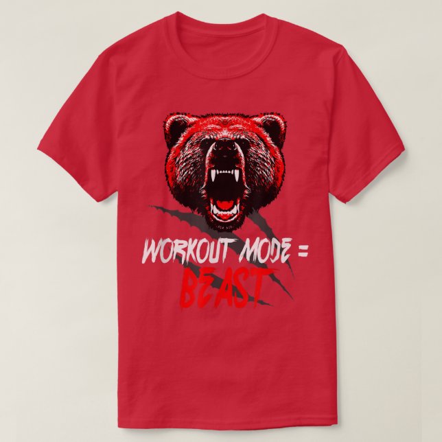 Workout Mode = BeastFunny Sport Training 1429 T Shirt (Design framsida)