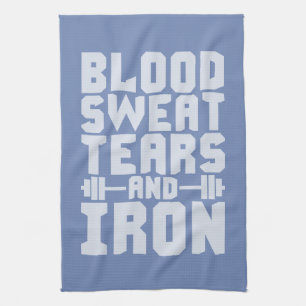 Workout Motivation - Blood, Sweat, Tårar och Järn Kökshandduk