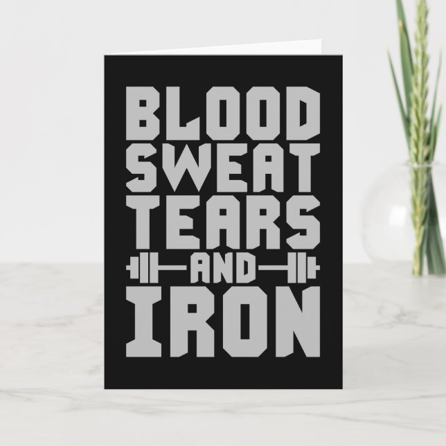 Workout Motivation - Blood, Sweat, Tårar och Järn Kort (Framsida)