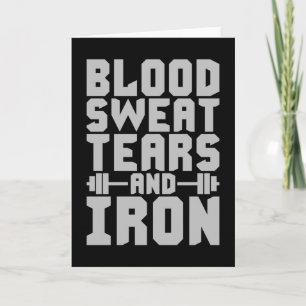 Workout Motivation - Blood, Sweat, Tårar och Järn Kort
