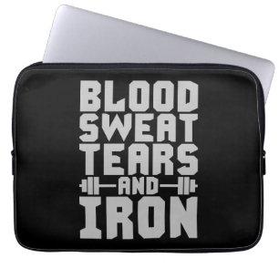 Workout Motivation - Blood, Sweat, Tårar och Järn Laptop Fodral