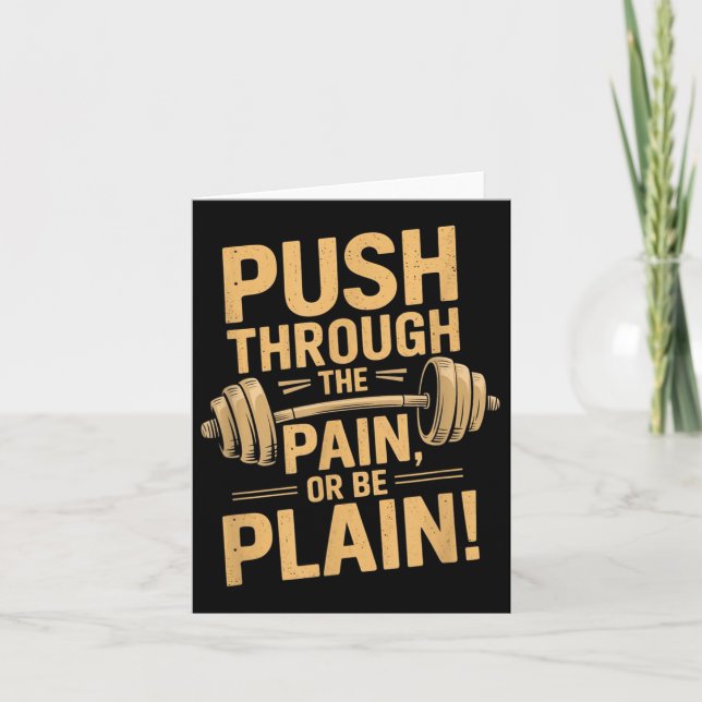 Workout Motivation Quote - Puhrough The Pain  Kort (Framsida)