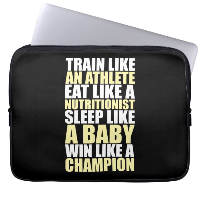 Workout Motivation - Vin som en mästare Laptop Sleeve (Framsidan)