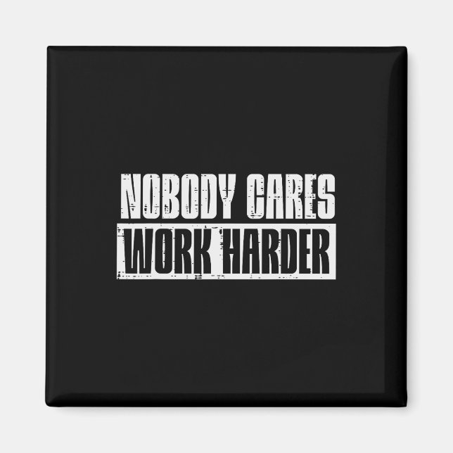 Workout no Cares Work Harder Gym Motivation (I) Magnet (Framsidan)