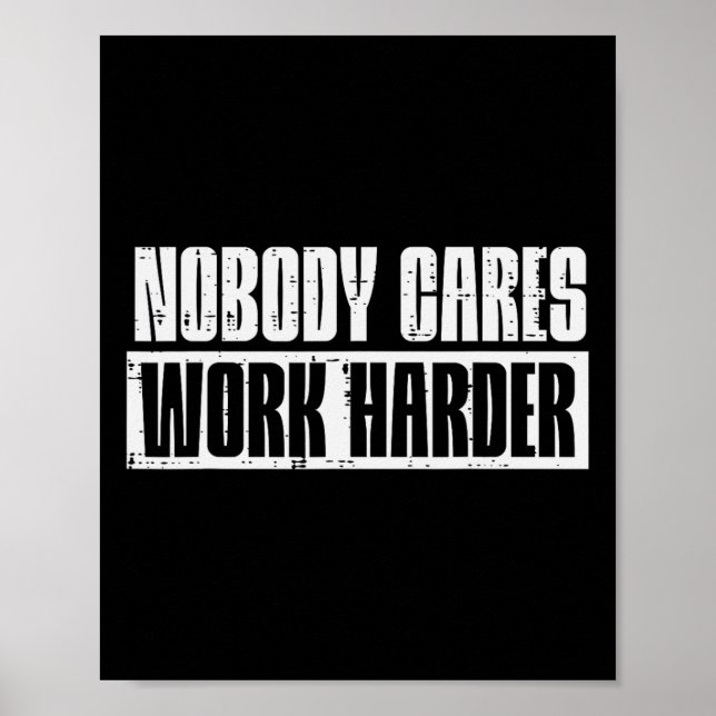 Workout no Cares Work Harder Gym Motivation (I) Poster (Framsidan)
