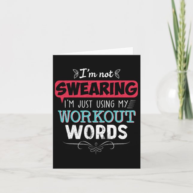 Workout Ord Funny Joke Funny Gift Gym Kort (Framsida)