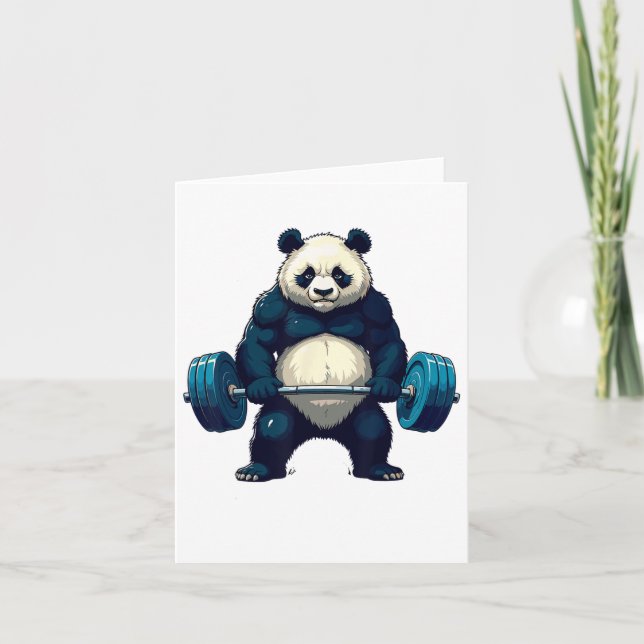 Workout Panda Deadlifter Funny Gym Tee Liwing mot Kort (Framsida)