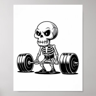 Workout Skeleton Deadlifter Funny Gym Lifts Moti Poster