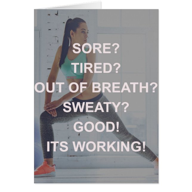 Workout - Sore, Tired, Sweaty - Women's Gym Hälsningskort (Framsidan)