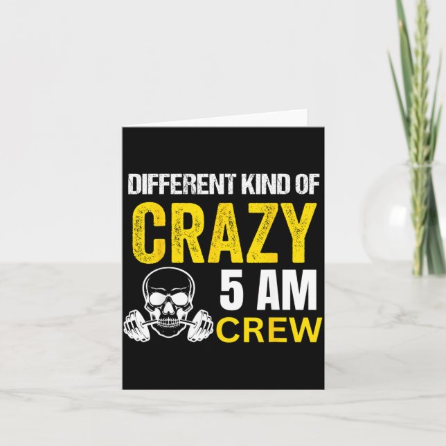 Workout Squad 5am Crew Funny Gym Workout Quote  Kort (Framsida)