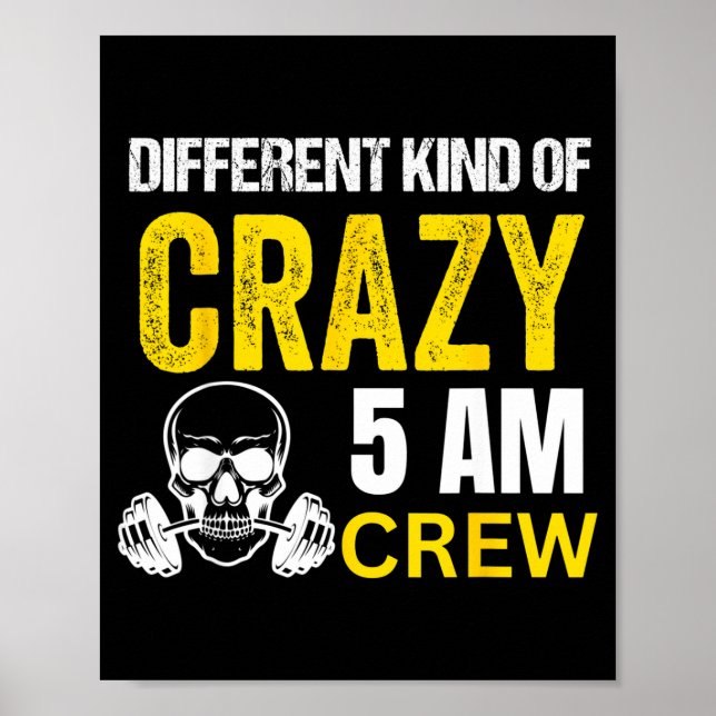 Workout Squad 5am Crew Funny Gym Workout Quote  Poster (Framsidan)